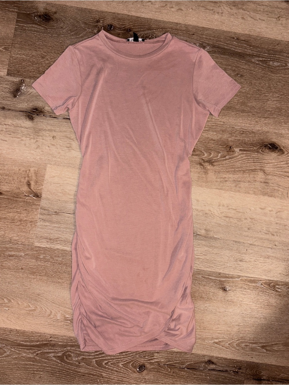 Express silky sueded jersey ruched t-shirt dress
